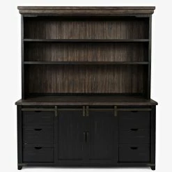 Brand new 😉 Sliding Doors Jofran Madison County Hutch Server ⌛