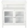Budget 👏 K&B Furniture Glass Doors K&B Furniture White Wood 2 Door Cabinet With Shelf 🌟