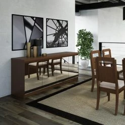 Promo ❤️ Buffets & Sideboards Manhattan Comfort Viennese 63 In. 6 Shelf Buffet Cabinet With Mirrors 💯