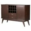 Outlet ✔️ Brooklyn & Max Wine Bottle Storage Brooklyn + Max Baxter Solid Hardwood 2 Drawer Sideboard Buffet With Wine Rack ❤️
