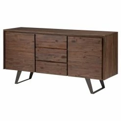 Flash Sale 👏 Adjustable Shelves HN Home Utzon Mid-Century Modern Acacia Wood Sideboard Buffet 🛒
