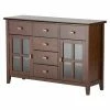 New 🌟 Brooklyn & Max Glass Doors Brooklyn + Max Holden Wood 54 In. Wide Contemporary Credenza 🌟