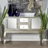 Promo 🌟 Buffets & Sideboards DecMode Modern Rectangular Mirror-Paneled Wooden Sideboard 🛒