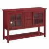 Best reviews of 🎁 Adjustable Shelves Walker Edison 52 In. Wood Console Table / Buffet - Antique Red ✨