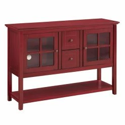 Best reviews of 🎁 Adjustable Shelves Walker Edison 52 In. Wood Console Table / Buffet - Antique Red ✨