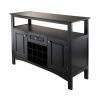 Best Sale 🌟 Wine Bottle Storage Winsome Trading Jasper Dining Buffet - Black ✔️