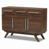 Coupon 🔔 Buffets & Sideboards HN Home Hewitt Mid-Century Modern Wood 3 Drawer Sideboard 😀