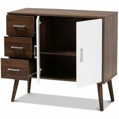 Cheap 🔔 Buffets & Sideboards Baxton Studio Leena Mid-Century Modern 3 Drawer Sideboard Buffet 😉