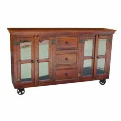 Best Pirce 🌟 Glass Doors Yosemite Home Decor Mobile Sideboard 🤩