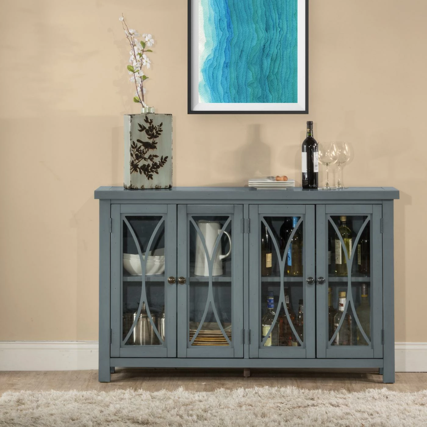 Discount π Adjustable Shelves Hillsdale Bayside Four Door Cabinet π - Image 5