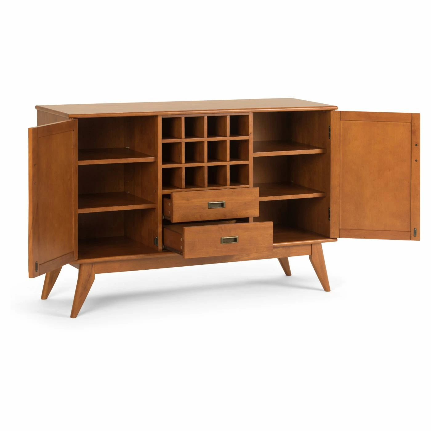 Outlet ✔️ Brooklyn & Max Wine Bottle Storage Brooklyn + Max Baxter Solid Hardwood 2 Drawer Sideboard Buffet With Wine Rack ❤️ - Image 5